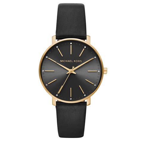 michael kors damenuhr schwarz mk2747|mk2747 leather watch.